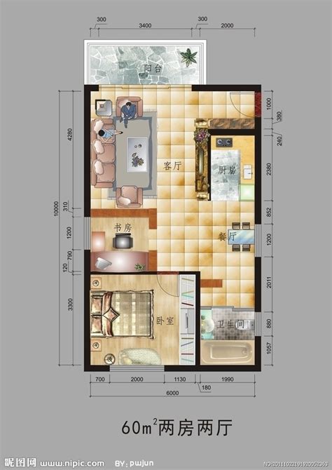 最新90平米三室一厅房子室内平面图设计_装信通网效果图