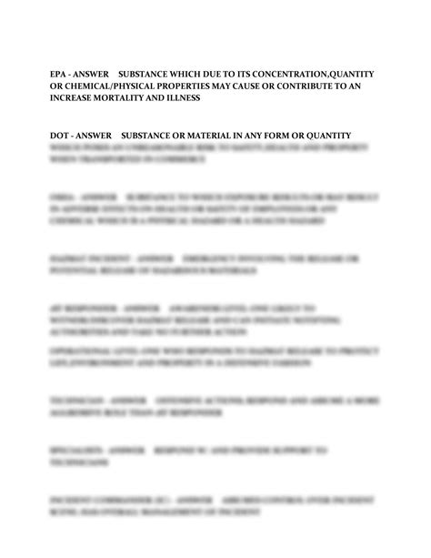 SOLUTION: Hazardous materials awareness practice exam 2023 - Studypool