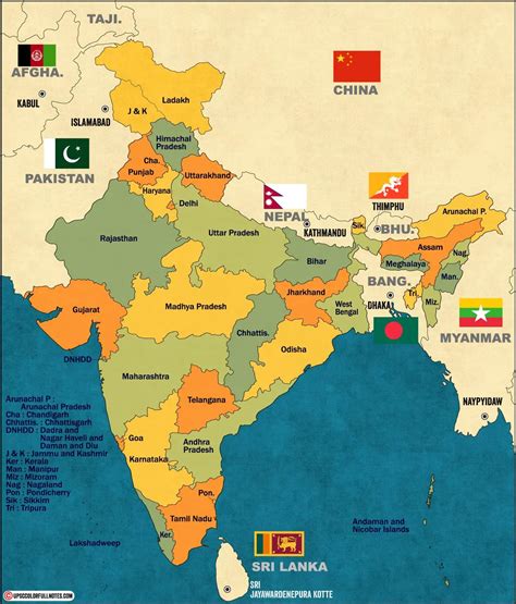 Discover Neighbouring Countries Of India On Map - Ultra HD - UPSC ...