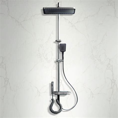 Luxurware SPLASH – Designer Shower System with Wide Rainfall Head, Sma ...