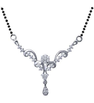 Silver Swarovski American diamond Mangalsutra Set by clara.in – CLARA