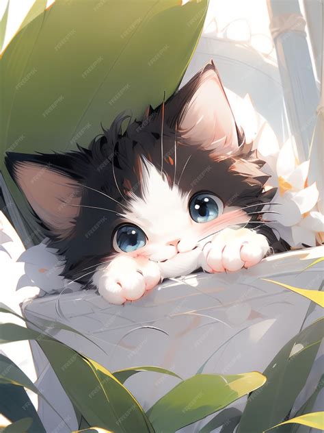Premium AI Image | Cute cat anime art styles