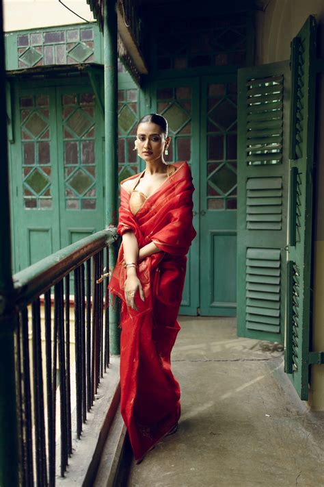 Red Pure Organza Jamdani Handloom Saree – Yarn Story