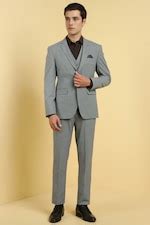 Buy Men Grey Slim Fit Textured Formal Three Piece Suit Online ...
