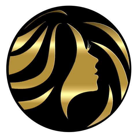 Free logo de salon de coiffure or avec fond noir 18876249 PNG with Transparent Background