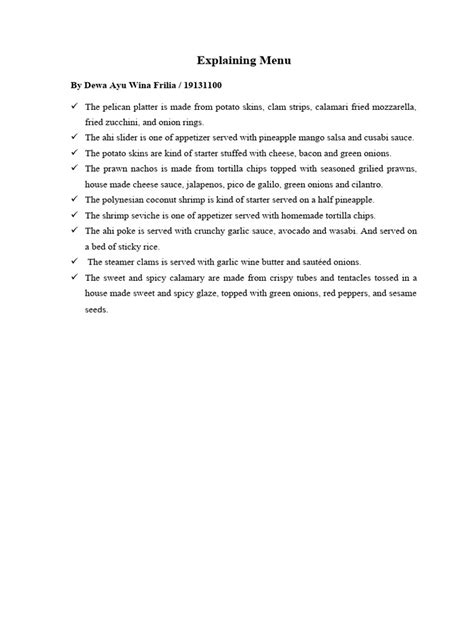 Image result for Server Explaining Menu