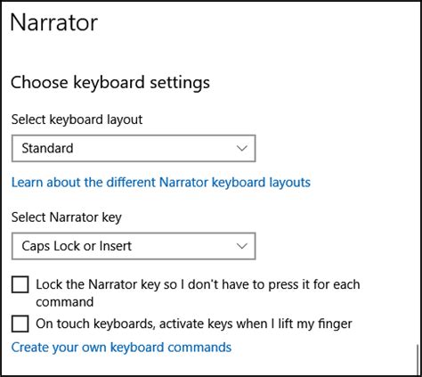 Windows 10 Narrator Keyboard Shortcuts 的图像结果