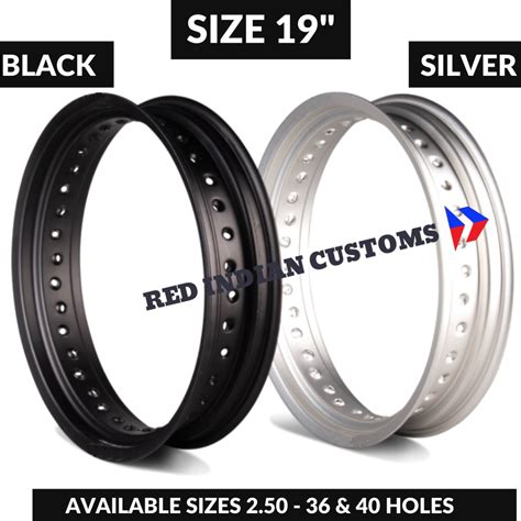 RED INDIAN RIM 19" 36 & 40 HOLES WIDTH SIZE 2.50 INCH COLOR BLACK & SILVER T6 ALUMINUM RIMS ...