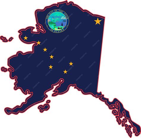 Premium Vector | Map of alaska state usa