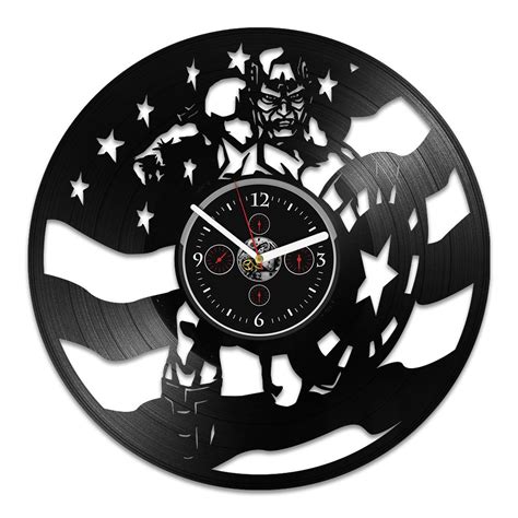 Captain America Wall Clock, Vinyl Record Wall Clock, Marvel Clock ...