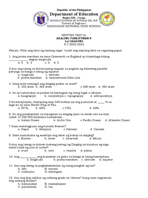 Image result for Written Test Example