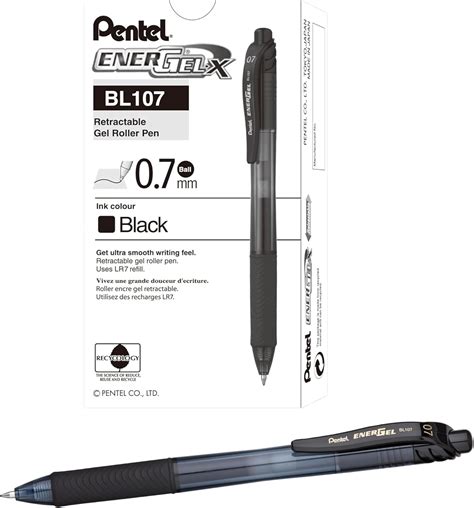 Pentel EnerGel-X Retractable Liquid Gel Pen, (0.7 mm), Medium Line ...