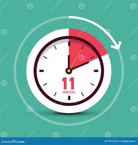 11 Eleven Minutes Vector Clock Icon Stock Vector - Illustration of ...