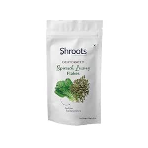 SHROOTS Dehydrated Spinach (Palak) Leaves Flakes | 100% Natural & Pure ...