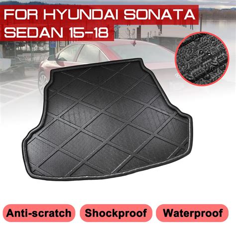 Car Rear Trunk Boot Mat For Hyundai Sonata Sedan 2015 2018 Waterproof ...