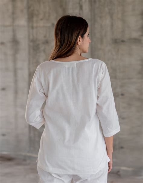 Shop White Artsy Top Online - B-426-XS