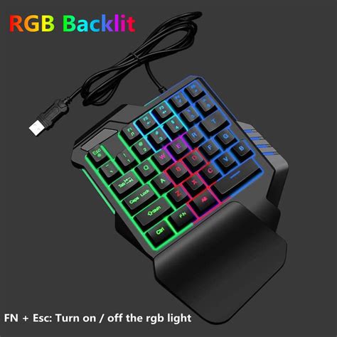 Buy One Hand RGB Gaming Keyboard and Mouse Combo,USB Wired Gaming ...