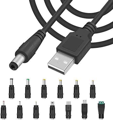 CABLESETC 5V Universal DC Power Cable, USB to DC Charging Cord with ...