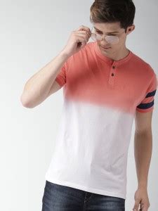 HARVARD Tie & Dye Men Henley Neck Orange T-Shirt - Buy HARVARD Tie ...