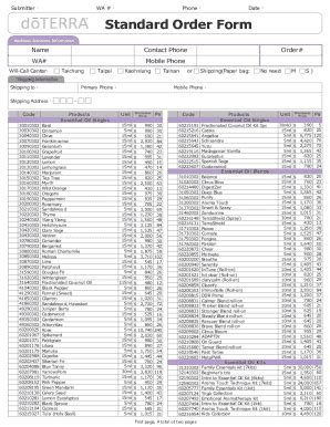 Image result for Standard Order Form