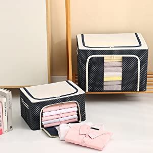 PALAK Clothes Storage Box Foldable Steel Frame Clothes Organizer ...