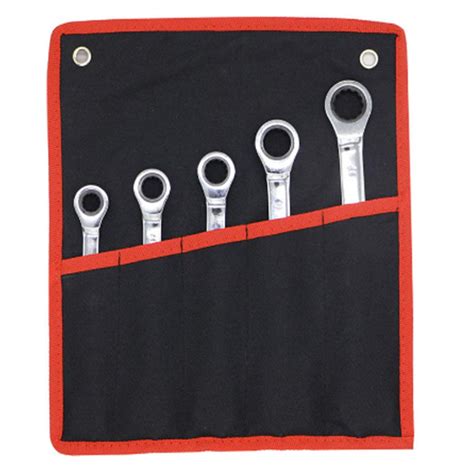 KDOQ Fixed Head Ratchet Wrench Set, 5 Pcs Combination Spanner Wrenches ...