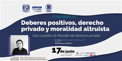 Conferencia: Deberes positivos, derecho privado, y moralidad altruista ...