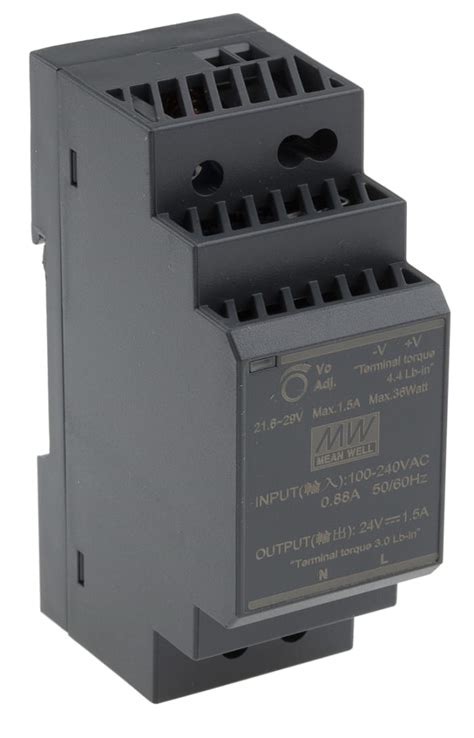 HDR-30-24 MEAN WELL | MEAN WELL HDR Switched Mode DIN Rail Power Supply ...