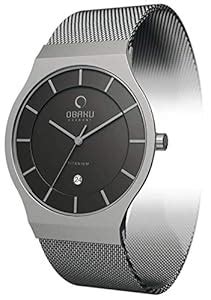 Obaku Fred Titanium Analog Grey Dial Men's Watch-V123GDTJMJ : Amazon.in ...