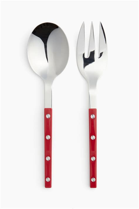 Stainless steel salad servers - Red - Home All | H&M IN