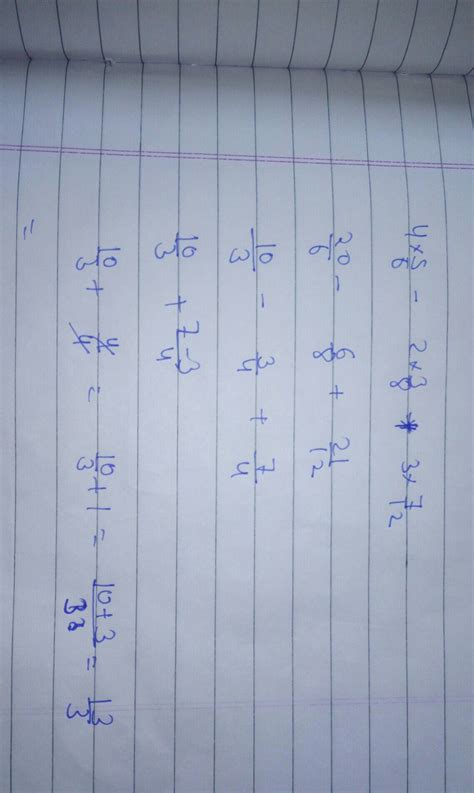 4×5/6-2×3/8+3×7/12 step by step - Brainly.in