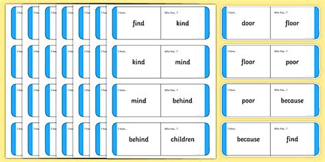 Year 2 Common Exception Words Loop Cards