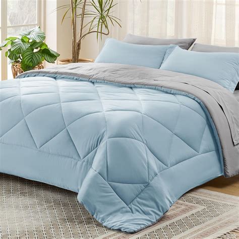 Amazon.com: Bedsure Sky Blue Full Size Comforter Set - 7 Pieces ...