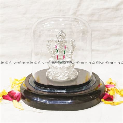 Buy Pure Silver Ganesh Idols Online at Best Price With Acrylic Gift Box ...