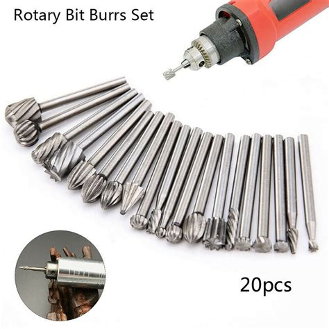 Buy Drill Bits Tool For Dremel Set 20 pcs Steel Rotary Burrs High Speed ...