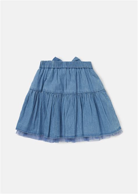 Angel & Rocket Girls Self Textured Blue Skirt