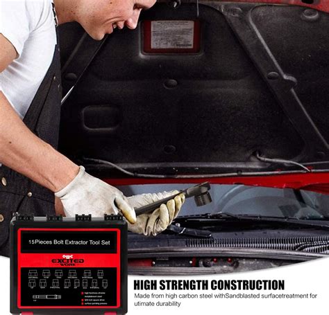 Buy Impact Bolt Nut Remover Kit, EXCITED WORK 15 Pieces Bolt Extractor ...