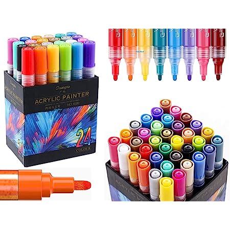 Ohuhu Paint Pens for Rock Painting Art, 40-color Acrylic Markers Pen ...