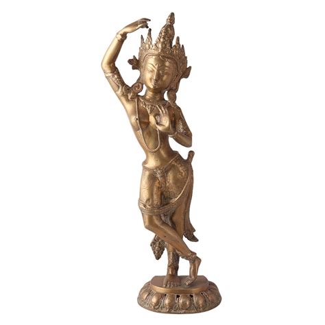 Brass Buddhist Maya Devi Statue in Tibetan Art