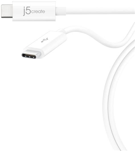 j5create USB-C naar USB-C 2.0 kabel 90cm Wit Wit - Kenmerken - Tweakers