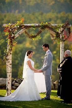 Arbor Wedding Ideas by Les Fleurs Outside Ceremomy Birch Arbor Fruitlands Arbor Wedding Ideas