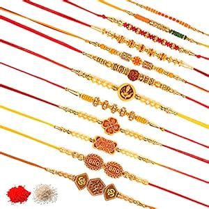 Kaameri Bazaar Rakhi Multicolor Combo of 12 Dora Rakhi Set for Men with ...