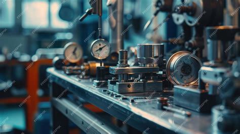 Closeup of precision instruments on an engineering workbench showcasing ...