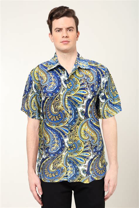 YASH GALLERY Men's Polyester Abstract Printed Regular Shirt (Multi ...