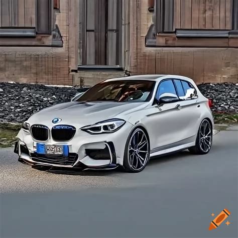 White bmw 1 series m140i shadow edition with black m sport rims and accents on Craiyon