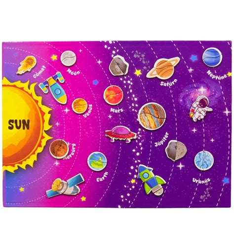 Toyjos Wooden Magnetic 3D Solar System Puzzle – Educational STEM Toy f ...
