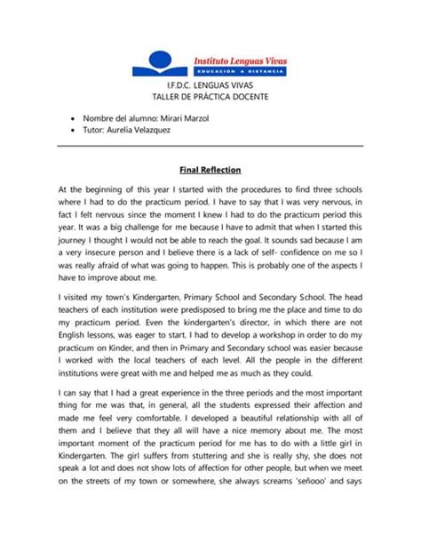 Image result for Final Reflection Essay Example