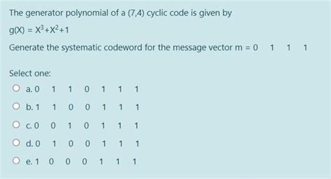 Image result for Finding Generator Matrix in Cyclic Code