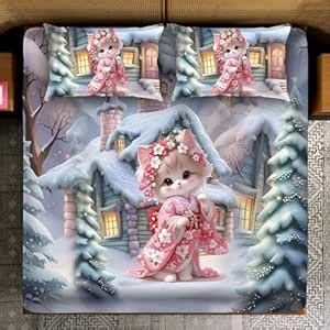 YKNIP Real Look Design 7D King Size Bedsheet (108x108 Inch) with 2 ...