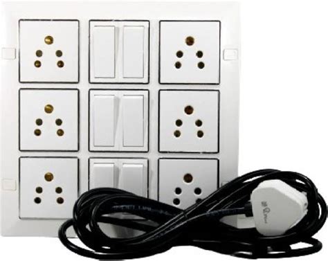 JELECTRICALS Modular Extension Board With 20 Meter Long Wire 6 Socket ...